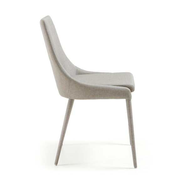 Sedia da pranzo grigia in tessuto Davi - Kave Home-image-1