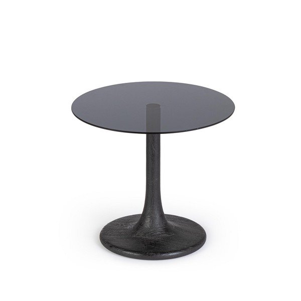 Tavolino rotondo con piano in vetro ø 45 cm Aberdeen – Bizzotto
