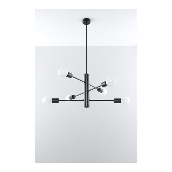 Lampada a sospensione nera 6 Donato - Sollux-image-2