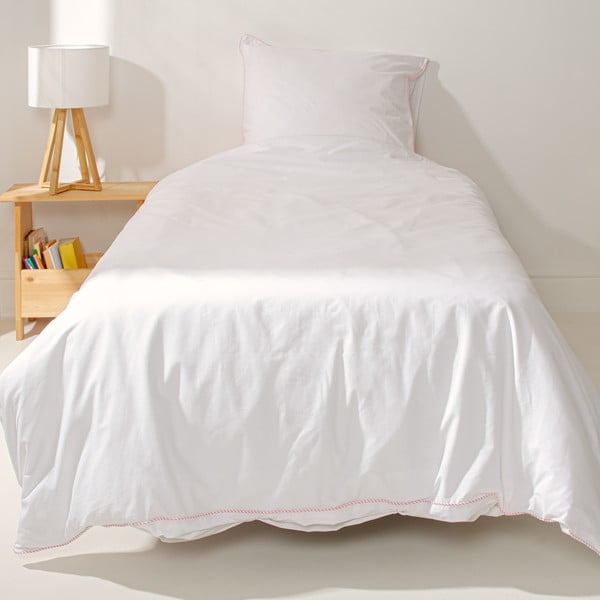 Biancheria da letto in cotone bianco e rosa per letto singolo 140x200 cm Essential - Happy Friday