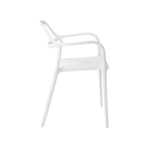 Sedie da pranzo in set bianche in plastica con braccioli/impilabili 2 pz Karlaby – Jotex-image-4