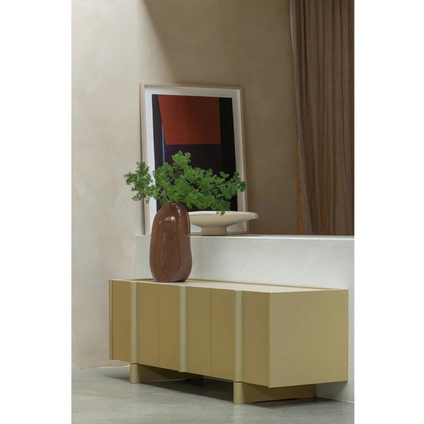 Mobile TV verde in pino massiccio 152x53x46 cm Basu – WOOOD-image-1
