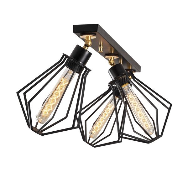 Lampada da soffitto in nero e oro con paralume in metallo ø 18 cm Oylat - Opviq lights-image-2