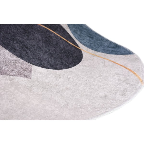 Tappeto lavabile blu-grigio 80x120 cm Oval - Vitaus-image-2