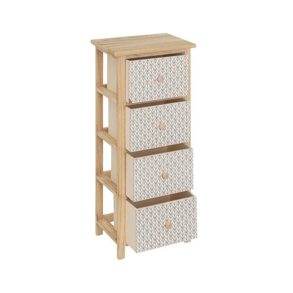 Cassettiera alta in legno massiccio di pavlovnia in colore naturale 34x78 cm - Casa Selección-image-3