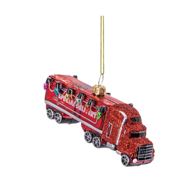 Decorazione per albero di natale in vetro fatta a mano 4,5 cm Red Truck – Sass & Belle