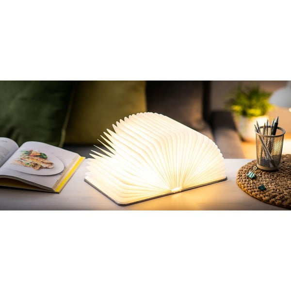 Decorazione luminosa grigia con ricarica USB Booklight – Gingko-image-1