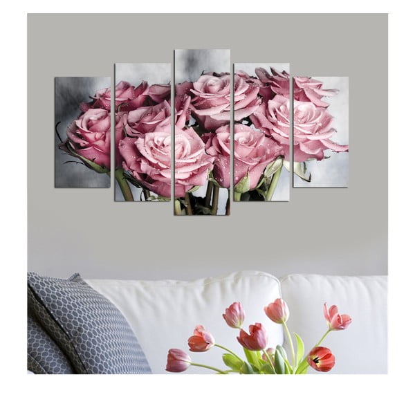 Quadro a più parti Bouquet, 110 x 60 cm - Wallity-image-1