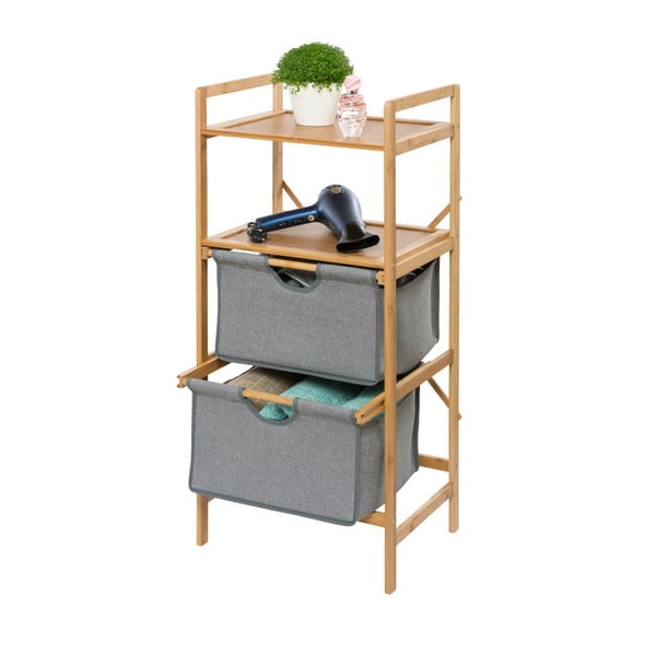 Scaffale grigio/colore natuarale in bambù da bagno 44x96 cm Bahari – Wenko-image-2