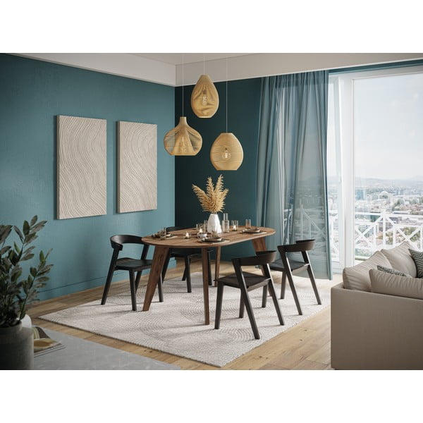 Tavolo da pranzo con piano in legno di noce di colore naturale 100x180 cm Lago - TemaHome-image-1