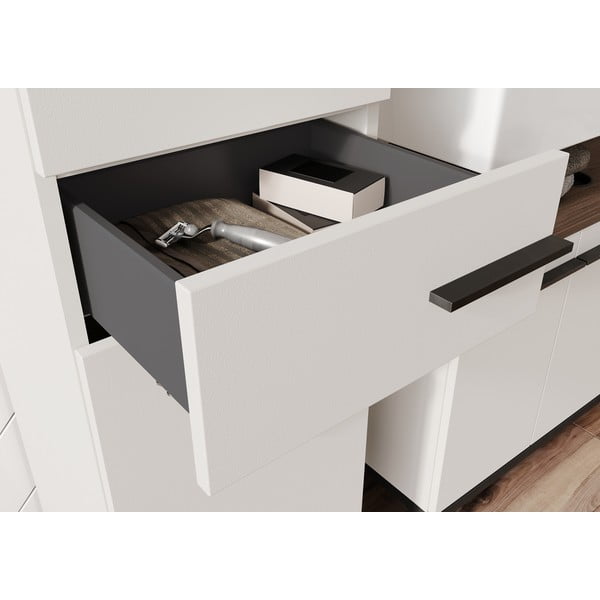 Mobile bagno alto grigio e beige in noce 34x190 cm Yonkers - Germania-image-3