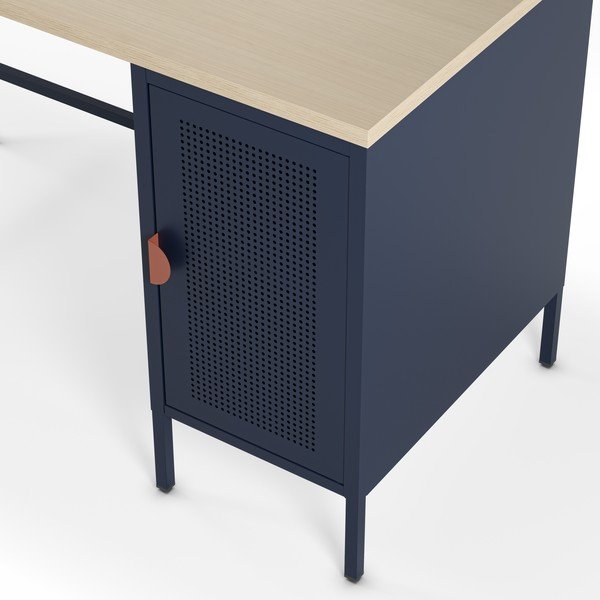 Scrivania con piano effetto rovere 60x120 cm Sayla – Marckeric-image-2