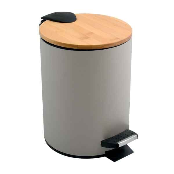 Cestino per la spazzatura grigio tortora in acciaio con pedale 3 l   Adonis – Spirella