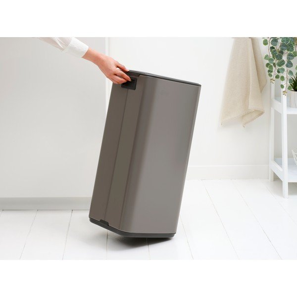 Cestino per la spazzatura grigio in acciaio con pedale 30 l Bo – Brabantia-image-2