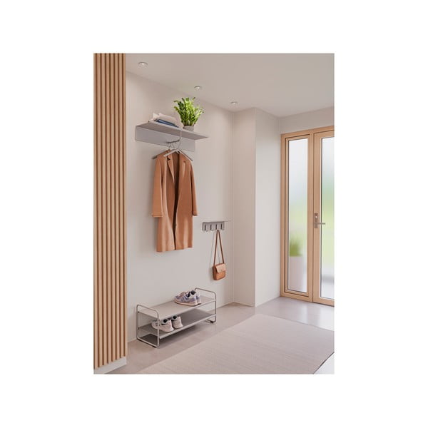 Scarpiera grigio chiaro in acciaio 33x33x80 cm A-Shoe – Zone-image-2