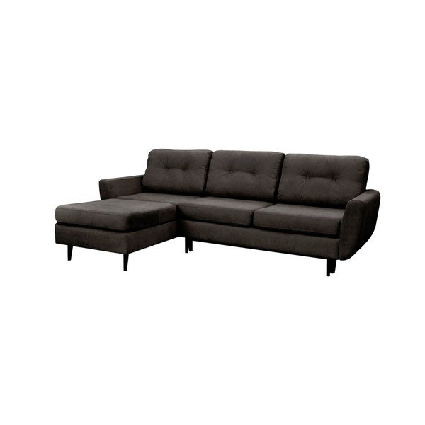 Divano letto grigio scuro con gambe nere Hortensia, angolo sinistro - Mazzini Sofas-image-4