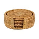 Set di 6 sottobicchieri in rattan marrone chiaro - Tiseco Home Studio