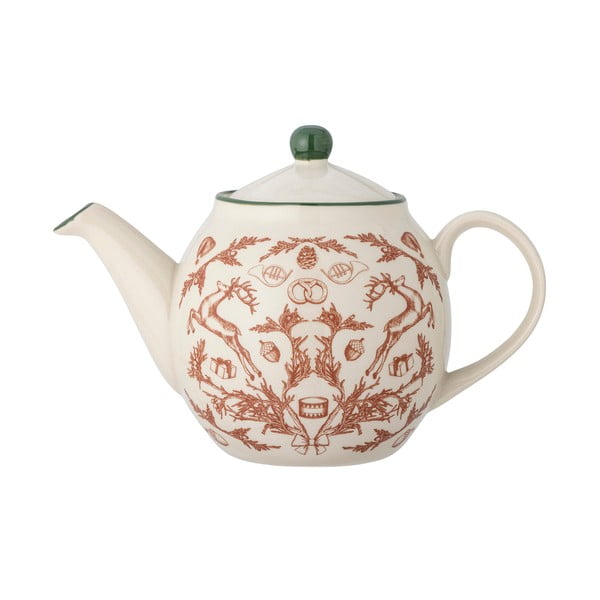 Teiera color crema in gres a tema natalizio 900 ml Beth – Bloomingville