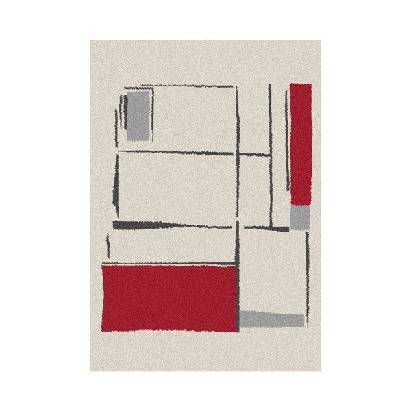 Tappeto bianco e rosso Natura, 160 x 230 cm - Universal