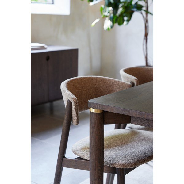 Sedie da pranzo in set beige/marrone scuro in metallo 2 pz Revere – Unique Furniture-image-3