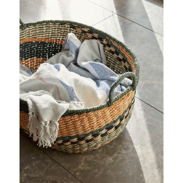 Sogno a quadri di cotone beige e blu, 140 x 200 cm - Hübsch-image-3