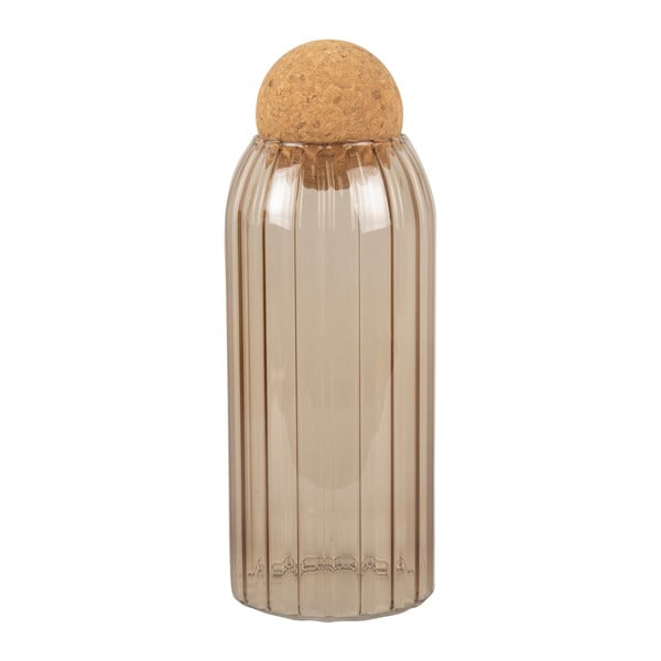 Vaso in vetro marrone con coperchio in sughero Gemma, altezza 24 cm - PT LIVING
