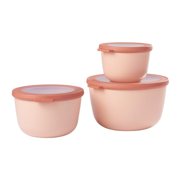 Set di 3 scatole per snack Cirqula rosa Nordic - Mepal
