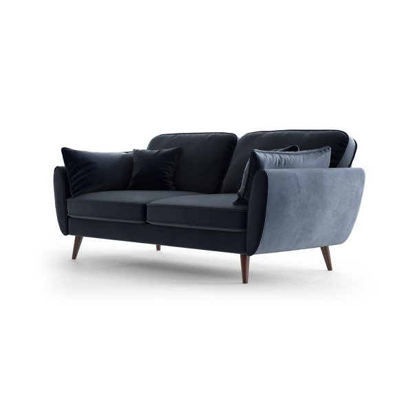 Divano in velluto blu scuro Auteuil - My Pop Design-image-3