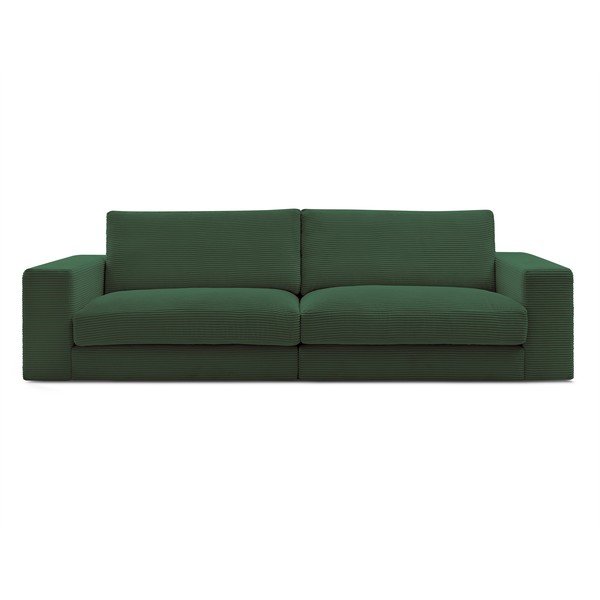 Divano verde scuro con rivestimento in velluto a coste 274 cm Leonard – Bobochic Paris