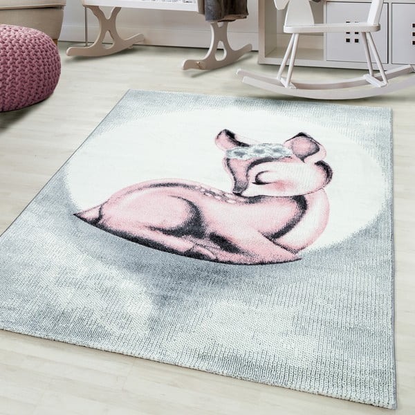 Tappeto per bambini rosa chiaro-grigio chiaro 120x170 cm Bambi - Ayyildiz Carpets-image-1