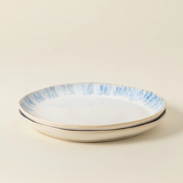 Piatto bianco/blu in gres ø 28 cm Brisa – Costa Nova-image-2