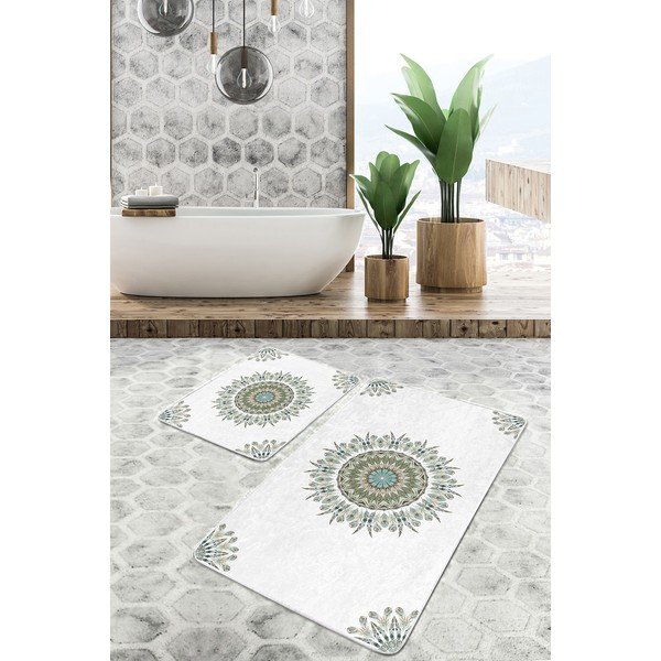 Tappetini da bagno bianchi in set da 2 60x100 cm - Mila Home-image-3