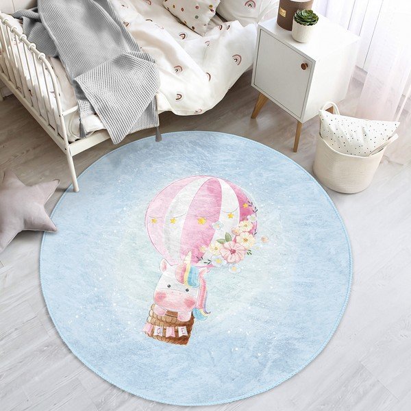 Tappeto azzurro per bambini ø 100 cm Comfort - Mila Home-image-3