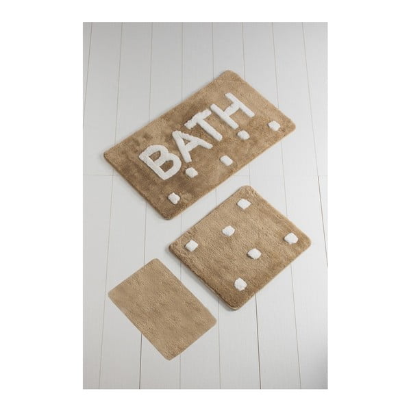 Set di 3 tappeti da bagno marroni Bagno - Foutastic