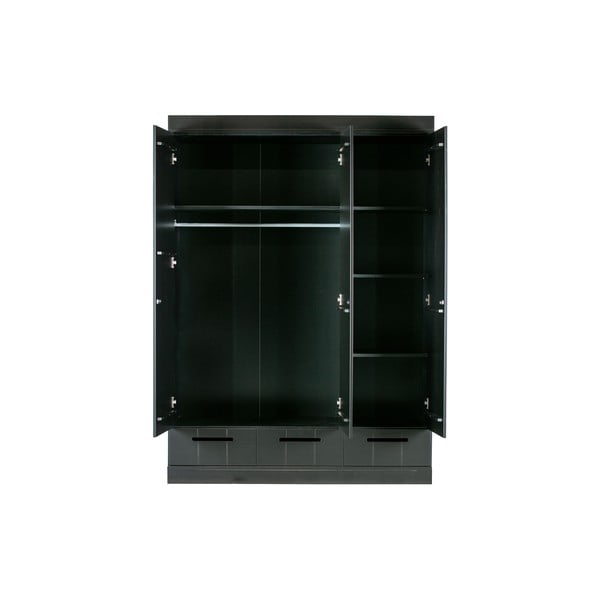 Armadio in pino nero 140x195 cm Connect - WOOOD-image-4