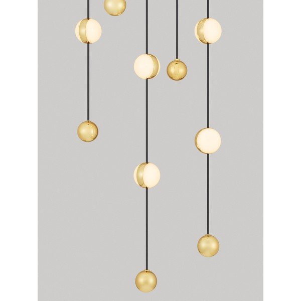 Lampadario LED nero opaco in alluminio con paralume in vetro acrilico con intensità regolabile ø 38 cm Alcinoe – Nova Luce-image-2