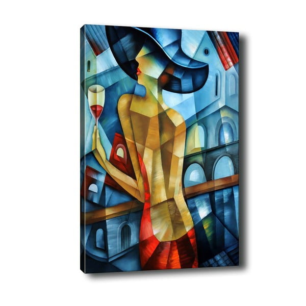 Signora cubista, 50 x 70 cm Lady in Red - Tablo Center