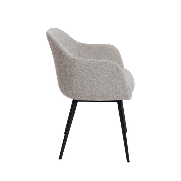 Sedia da pranzo beige in imbottito con braccioli Leone – Light & Living-image-2