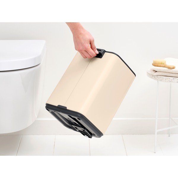 Cestino per la spazzatura beige in acciaio con pedale 7 l Bo – Brabantia-image-2