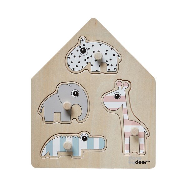 Puzzle a inserimento in legno Peg - Done by Deer