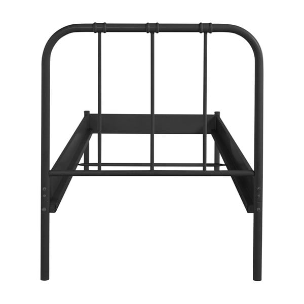 Letto singolo nero in metallo rete non inclusa 90x200 cm Aaron – Støraa-image-4