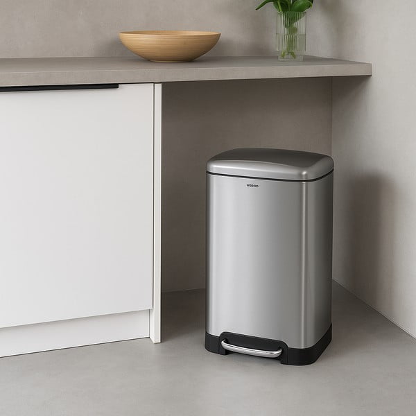 Bidone a pedale in acciaio inox, 30 l - Wenko-image-1