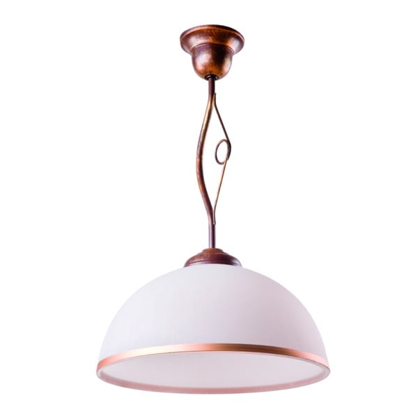 Lampadario bianco/marrone con paralume in vetro ø 32,5 cm Retro Ii – LAMKUR