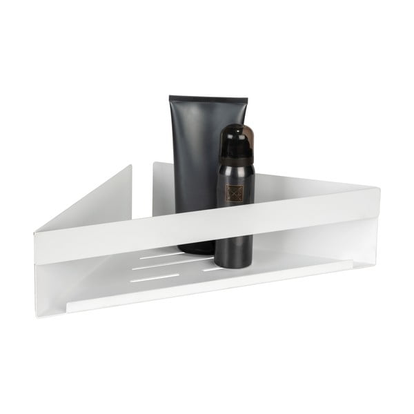 Mensola da bagno senza foratura/ad angolo bianco opaco in acciaio inox con aggancio Turbo-loc Genova – Wenko-image-3