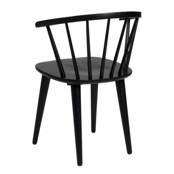 Sedia da pranzo in legno di gomma nero Carmen - Rowico-image-3
