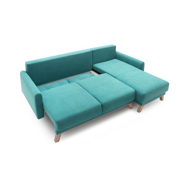 (Qualità II.) Divano letto turchese Balio, angolo destro - Bobochic Paris-image-4