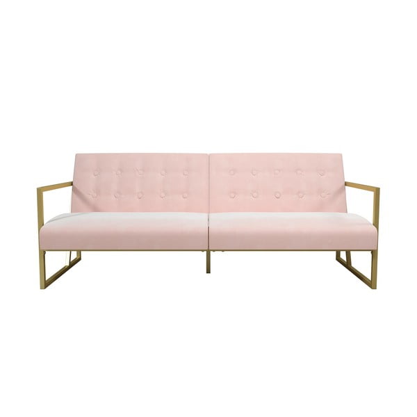Divano letto rosa con superficie in velluto Lexington - CosmoLiving by Cosmopolitan