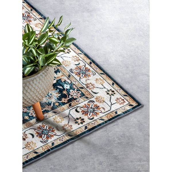 Tappeto blu 80x150 cm Saveh Blue Cream - Elle Decoration-image-2