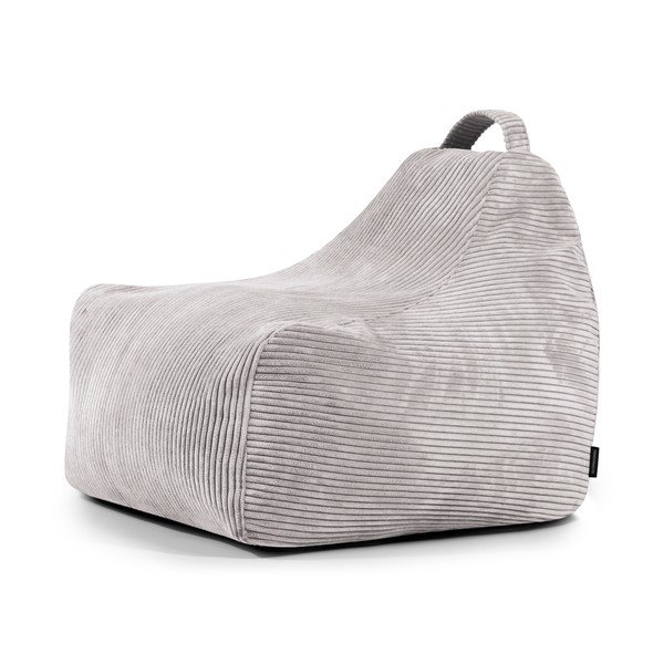 Pouf a sacco per bambini grigio chiaro con rivestimento in velluto a coste Game Amuse – SLOWDOWN