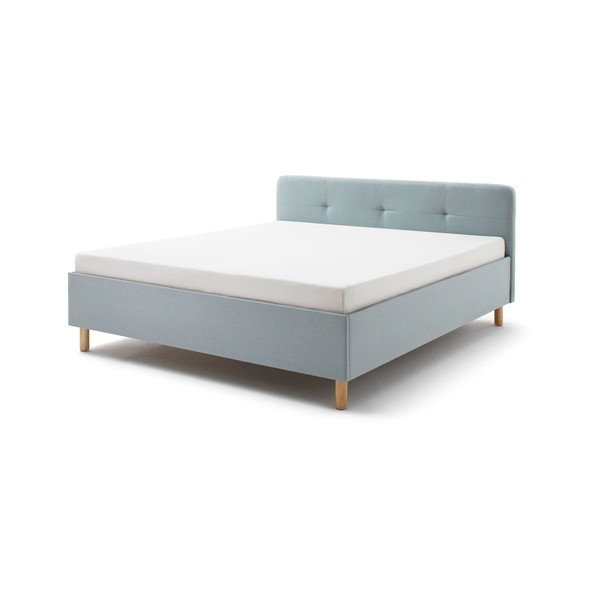Letto matrimoniale imbottito blu/grigio rete non inclusa 140x200 cm Amelie – Meise Möbel